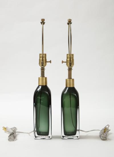  Orrefors Orrefors Forest Green Bottle Form Lamps
