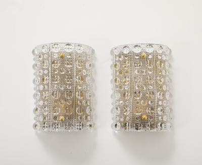  Orrefors Orrefors Scandinavian Modern Crystal Sconces