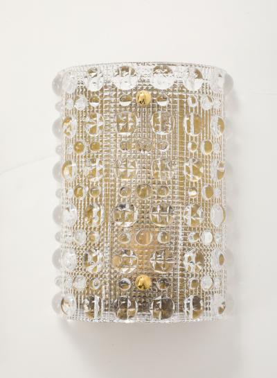  Orrefors Orrefors Scandinavian Modern Crystal Sconces