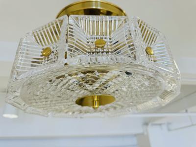  Orrefors Orrefors Swedish Crystal Carl Fagerlund 1960s Mid Century Flush Ceiling Pendant
