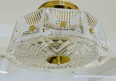  Orrefors Orrefors Swedish Crystal Carl Fagerlund 1960s Mid Century Flush Ceiling Pendant