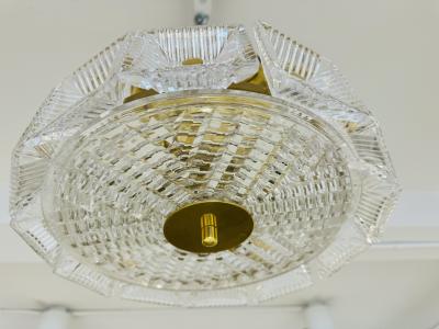  Orrefors Orrefors Swedish Crystal Carl Fagerlund 1960s Mid Century Flush Ceiling Pendant