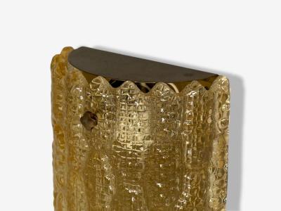  Orrefors Orrefors Swedish Modern Brass Glass Wall Light Sweden 1960s