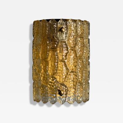  Orrefors Orrefors Swedish Modern Brass Glass Wall Light Sweden 1960s