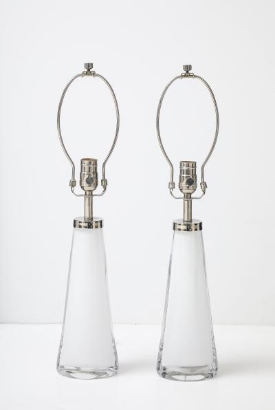  Orrefors Orrefors White Cased Crystal Lamps