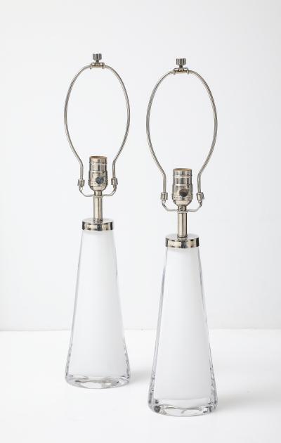  Orrefors Orrefors White Cased Crystal Lamps