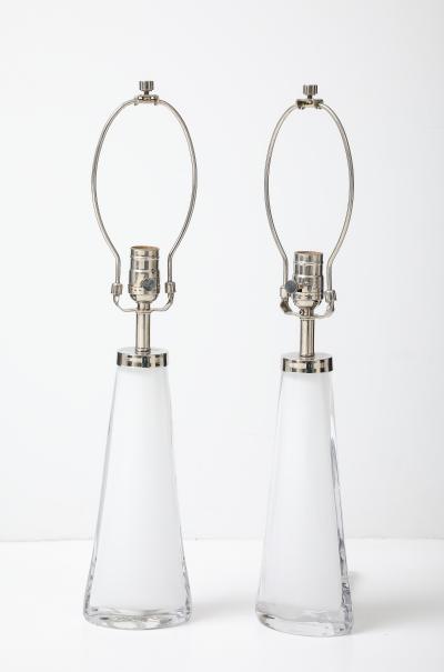  Orrefors Orrefors White Cased Crystal Lamps