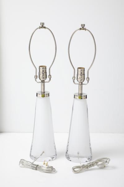  Orrefors Orrefors White Cased Crystal Lamps