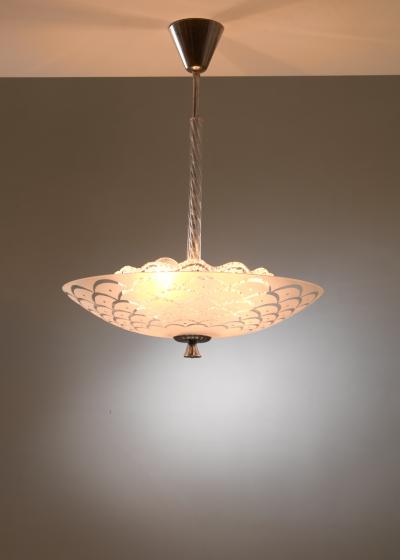  Orrefors Orrefors glass and metal pendant lamp