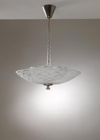  Orrefors Orrefors glass and metal pendant lamp
