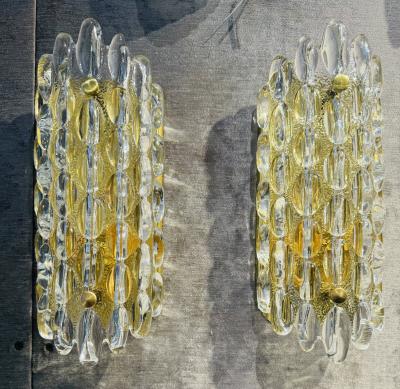  Orrefors Pair of Carl Fagerland Orrefors Swedish Mid Century Crystal Wall Lights