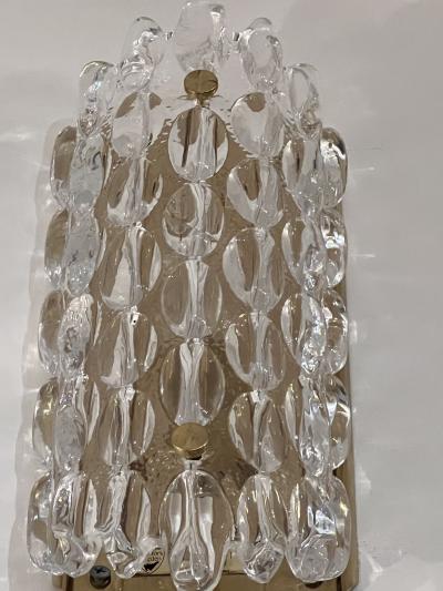  Orrefors Pair of Carl Fagerland Orrefors Swedish Mid Century Crystal Wall Lights