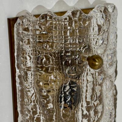  Orrefors Pair of Carl Fagerlund art glass sconces for Orrefors Sweden c 1960s