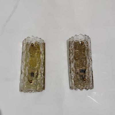  Orrefors Pair of Carl Fagerlund art glass sconces for Orrefors Sweden c 1960s