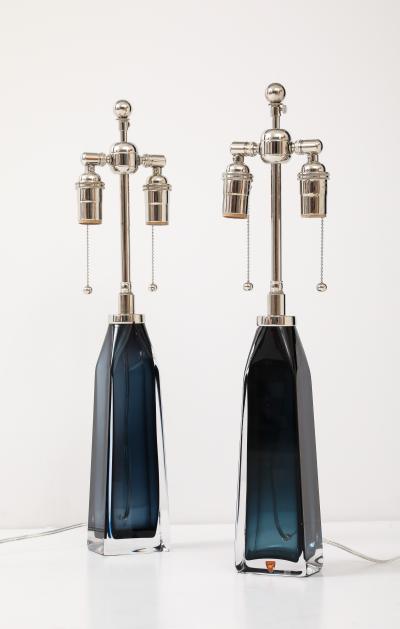  Orrefors Pair of Large Mild Night Blue lamps designed By Carl Fagerlund for Orrefors 