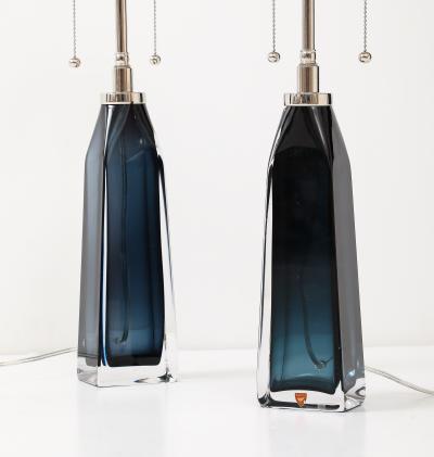  Orrefors Pair of Large Mild Night Blue lamps designed By Carl Fagerlund for Orrefors 
