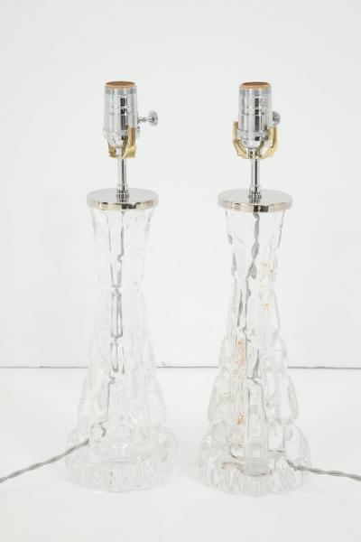  Orrefors Pair of Orrefors Crystal Lamps
