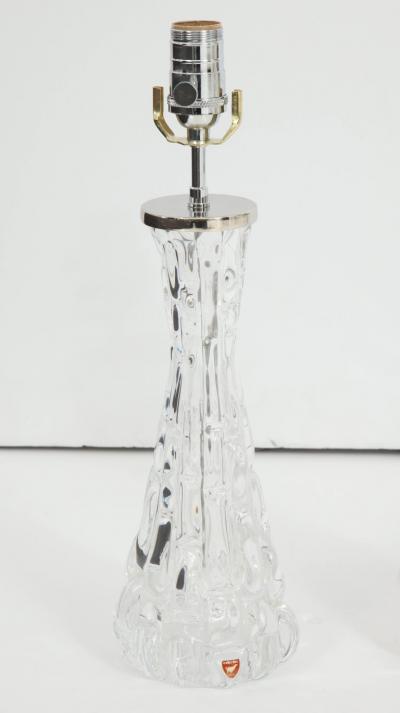  Orrefors Pair of Orrefors Crystal Lamps