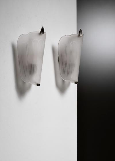  Orrefors Pair of Orrefors glass wall lamps