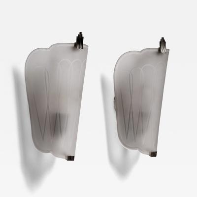  Orrefors Pair of Orrefors glass wall lamps