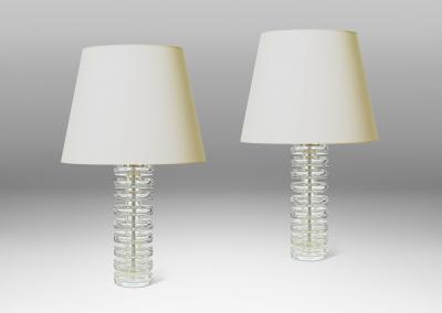  Orrefors Pair of Table Lamps in Clear Crystal by Carl Fagerlund for Orrefors