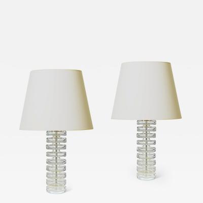  Orrefors Pair of Table Lamps in Clear Crystal by Carl Fagerlund for Orrefors