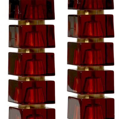  Orrefors Pair of Table Lamps in Whiskey Glass by Carl Fagerlund for Orrefors