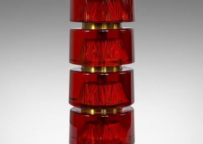  Orrefors Pair of Table Lamps in Whiskey Tint Glass Attributed to Carl Fagerlund
