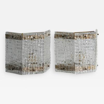  Orrefors Pair of Wall Lights Attributed to Orrefors