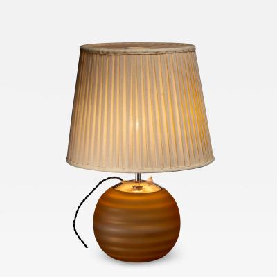  Orrefors Scandinavian Modern amber glass table lamp