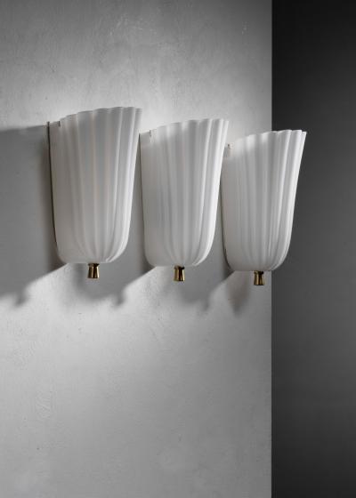  Orrefors Set of 3 Orrefors wall lamps