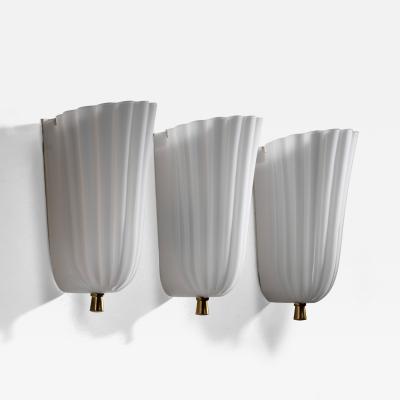  Orrefors Set of 3 Orrefors wall lamps