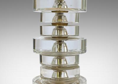  Orrefors Table Lamp in Crystal and Brass by Carl Fagerlund for Orrefors Glasbruk