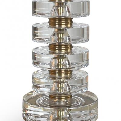  Orrefors Table Lamp in Crystal and Brass by Carlo Fagerlund for Orrefors