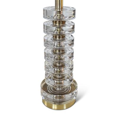 Orrefors Table Lamp in Crystal and Brass by Carlo Fagerlund for Orrefors