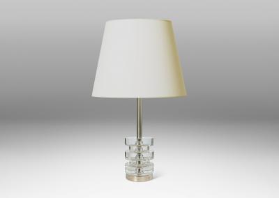  Orrefors Table Lamp in Crystal and Steel by Carl Fagerlund for Orrefors