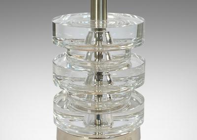  Orrefors Table Lamp in Crystal and Steel by Carl Fagerlund for Orrefors