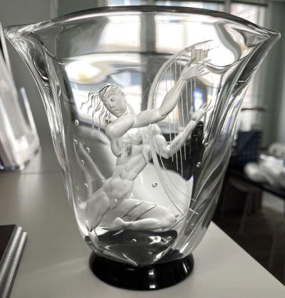  Orrefors Vase Nude Man with Harp