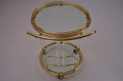 Orsenigo Lucite and Brass Bar Cart or Trolley by Orsenigo Italy circa 1980