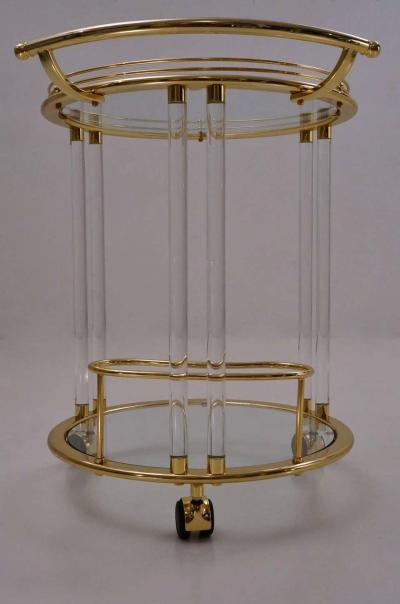 Orsenigo Lucite and Brass Bar Cart or Trolley by Orsenigo Italy circa 1980