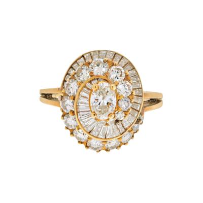  Oscar Heyman Brothers OSCAR HEYMAN 18K YELLOW GOLD 2 CARAT OVAL CUT DIAMOND HALO RING