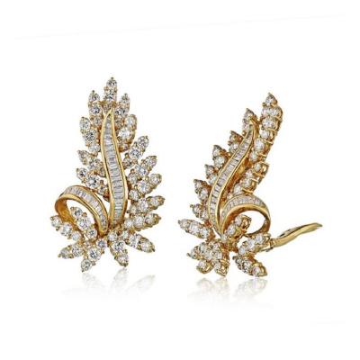  Oscar Heyman Brothers OSCAR HEYMAN 18K YELLOW GOLD 8 50CTS LEAF EARRINGS