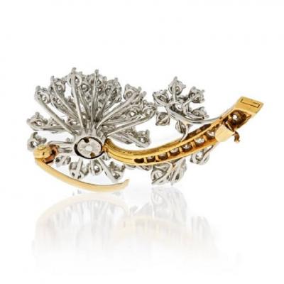  Oscar Heyman Brothers OSCAR HEYMAN DIAMOND 3 75 CARATS FLORAL BROOCH