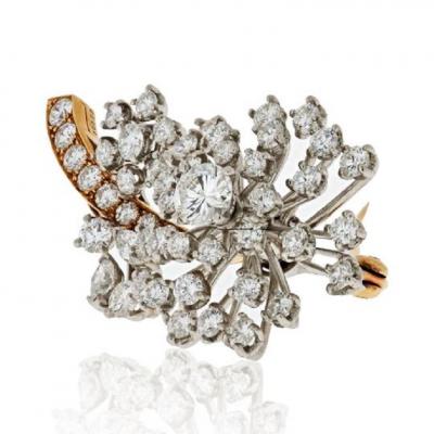  Oscar Heyman Brothers OSCAR HEYMAN DIAMOND 3 75 CARATS FLORAL BROOCH