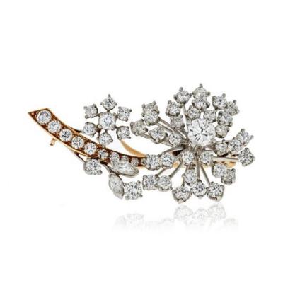  Oscar Heyman Brothers OSCAR HEYMAN DIAMOND 3 75 CARATS FLORAL BROOCH