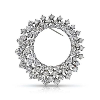  Oscar Heyman Brothers OSCAR HEYMAN PLATINUM CIRCULAR DIAMOND BROOCH