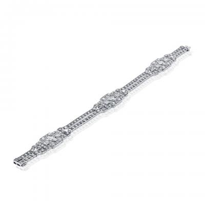  Oscar Heyman Brothers Oscar Heyman Art Deco Platinum One Line Diamond Bracelet