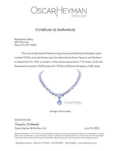  Oscar Heyman Brothers Oscar Heyman Mid Century Aquamarine Suite