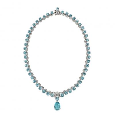  Oscar Heyman Brothers Oscar Heyman Mid Century Aquamarine Suite