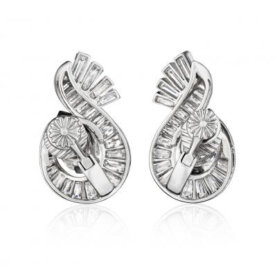  Oscar Heyman Brothers Oscar Heyman Mid Century Diamond Earrings
